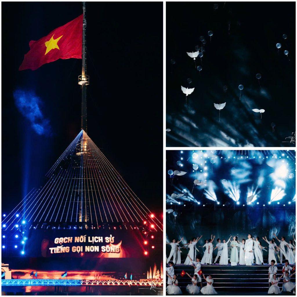 Cột cờ Kỳ Đài Huế rực sáng, biểu tượng vinh quang và niềm tự hào dân tộc (Hình ảnh: Photographer Phan Thế Vinh)